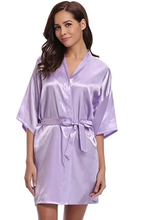 RB032 2018 Silk Kimono Robe Bathrobe - Women's Satin Bridesmaid Dressing Gown
