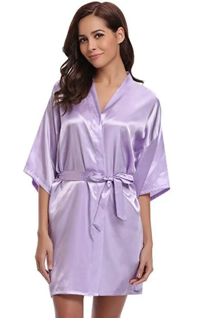 RB032 2018 Silk Kimono Robe Bathrobe - Women's Satin Bridesmaid Dressing Gown