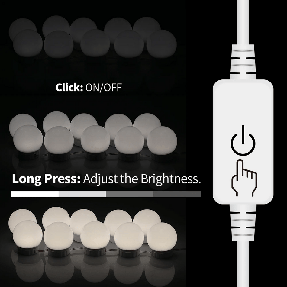 Stepless Dimming LED Vanity Mirror Light With 360 Rotation