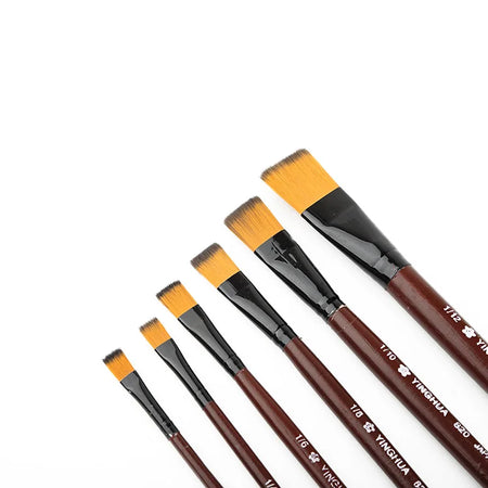6Pcs Nylon Hair Wooden Handle Brush Set &ndash; Smooth Stroke