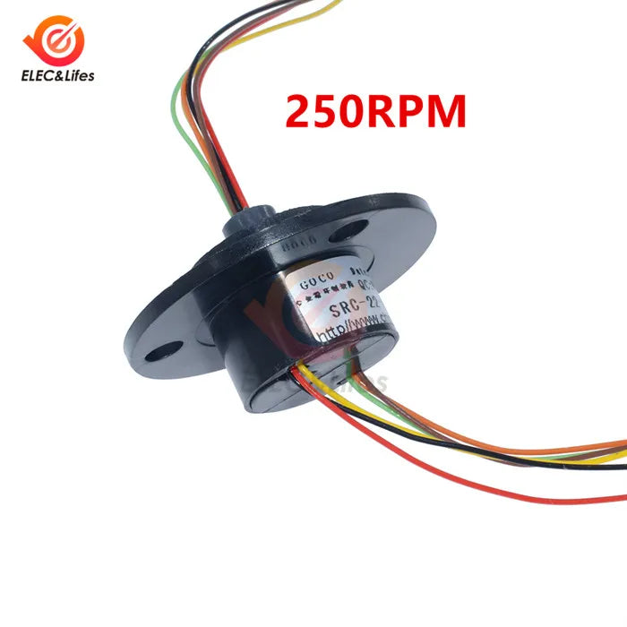 6 Wire Capsule Slip Ring - AC 220V 240V Compatible Version 250RPM