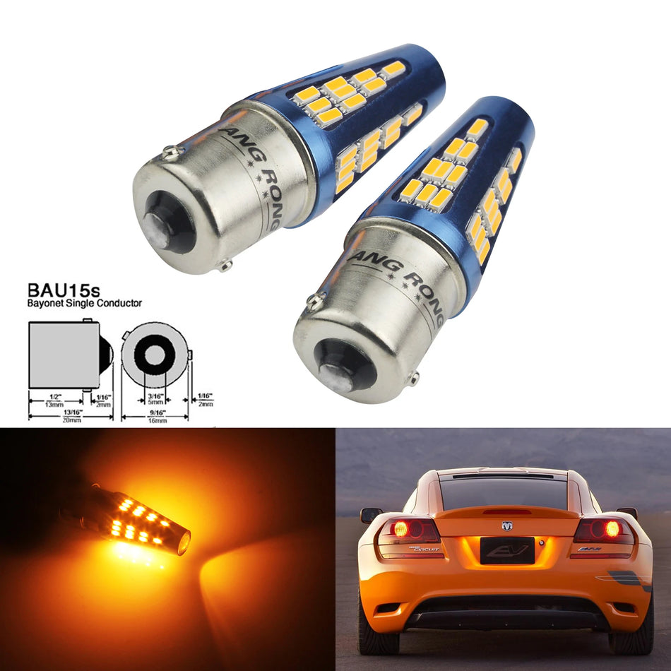 Angrong Universelle Blinker-Glühbirnen 2x Hochleistungs-581 LED Amber
