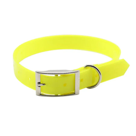 Waterproof TPU &amp; Nylon Dog Collar - Stylish, Durable, and Easy to Clean Yellow / L