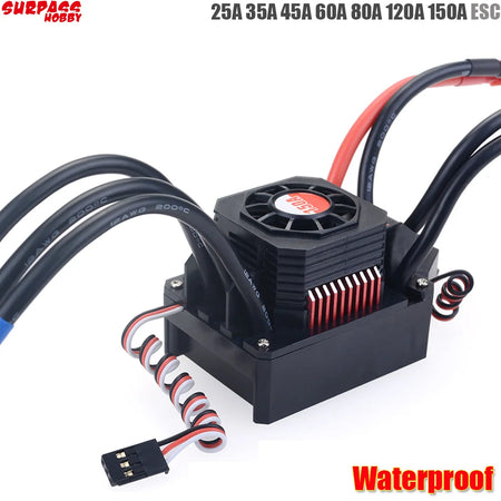Waterproof 25A 35A 45A 60A 80A 120A 150A ESC Brushless Senseless Speed Controller T / XT60 Plugfor 1/8 1/10 1/12 1/20 RC Car by InterCyprus Trading Ltd
