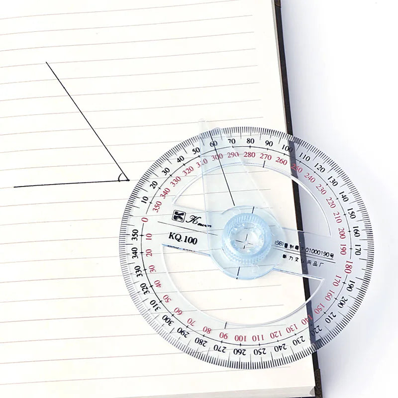 360 Degree Plastic Protractor Ruler with Swing Arm - Light Blue