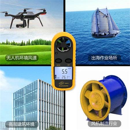 VLASOV GM816 Mini Digital Anemometer with LCD Backlight Display