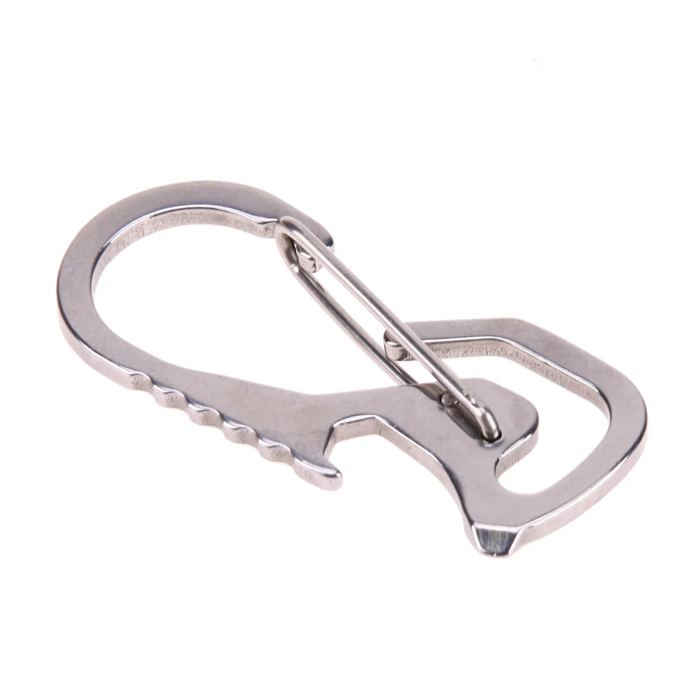 Carabiner Keychain Hook Outdoor Stainless Steel Carabiner Cap Lifter Hex Driver Bottle Opener Keychain Ring Climbing Accessorie Silver 3 / CN (Origin)