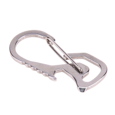 Carabiner Keychain Hook Outdoor Stainless Steel Carabiner Cap Lifter Hex Driver Bottle Opener Keychain Ring Climbing Accessorie Silver 3 / CN (Origin)
