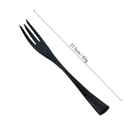 KNGZI 4 Pcs Mirror Black Fish Fork Set &ndash; Premium 18/10 Stainless Steel Quality