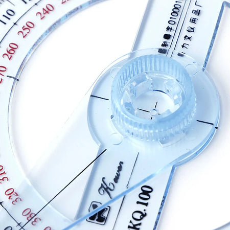 360 Degree Plastic Protractor Ruler with Swing Arm - Light Blue
