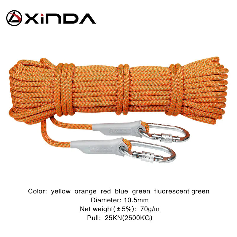 XINDA 10m Rock Climbing Rope &ndash; High Strength 5500lbs