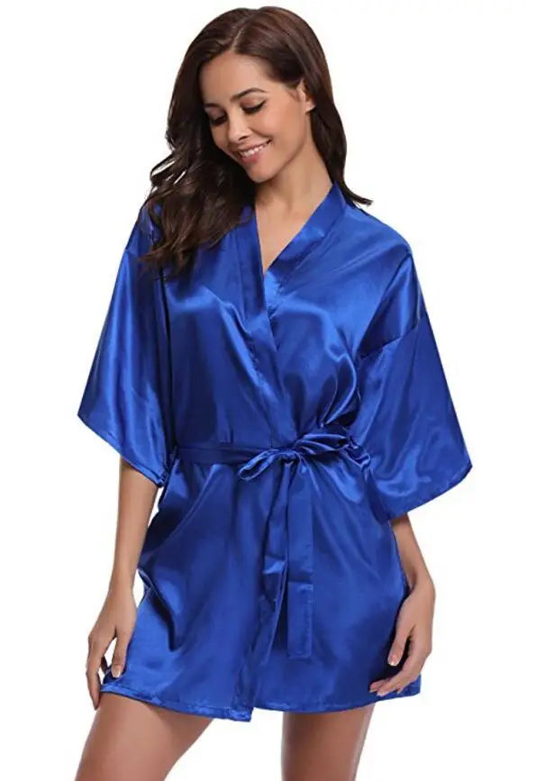 RB032 2018 Silk Kimono Robe Bathrobe - Women's Satin Bridesmaid Dressing Gown