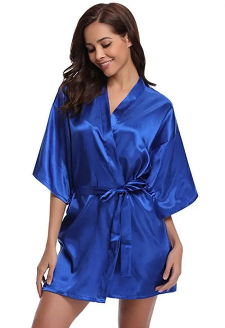 RB032 2018 Silk Kimono Robe Bathrobe - Women's Satin Bridesmaid Dressing Gown