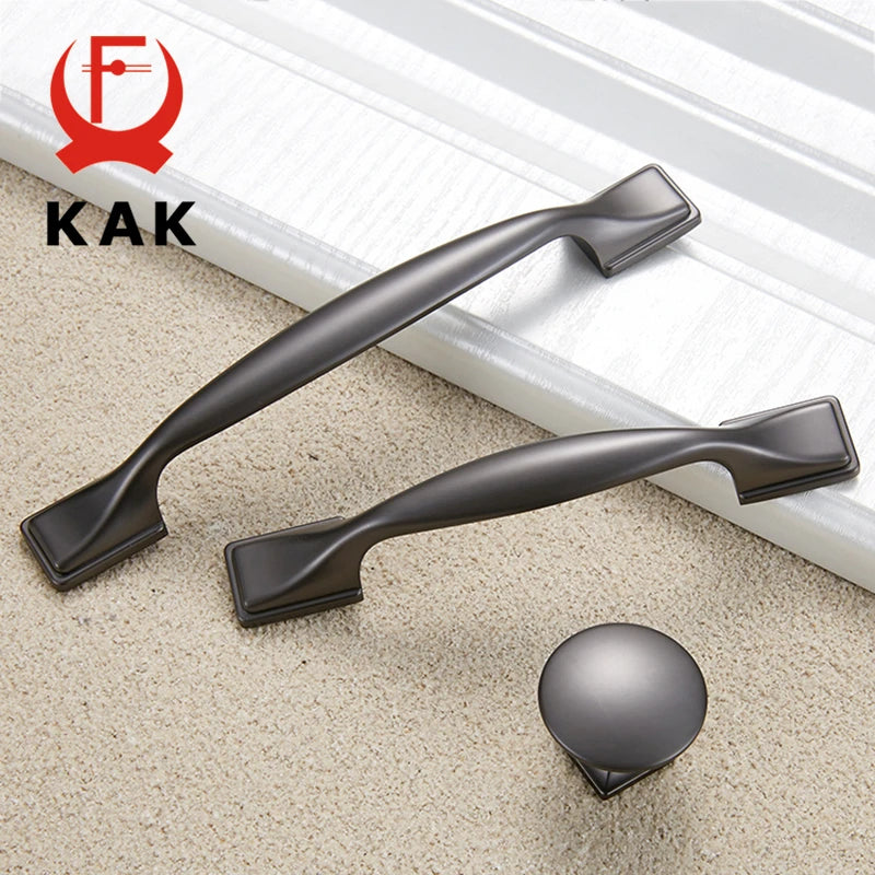 KAK Zinc Alloy Pearl Gray Cabinet Handles Drawer Knobs
