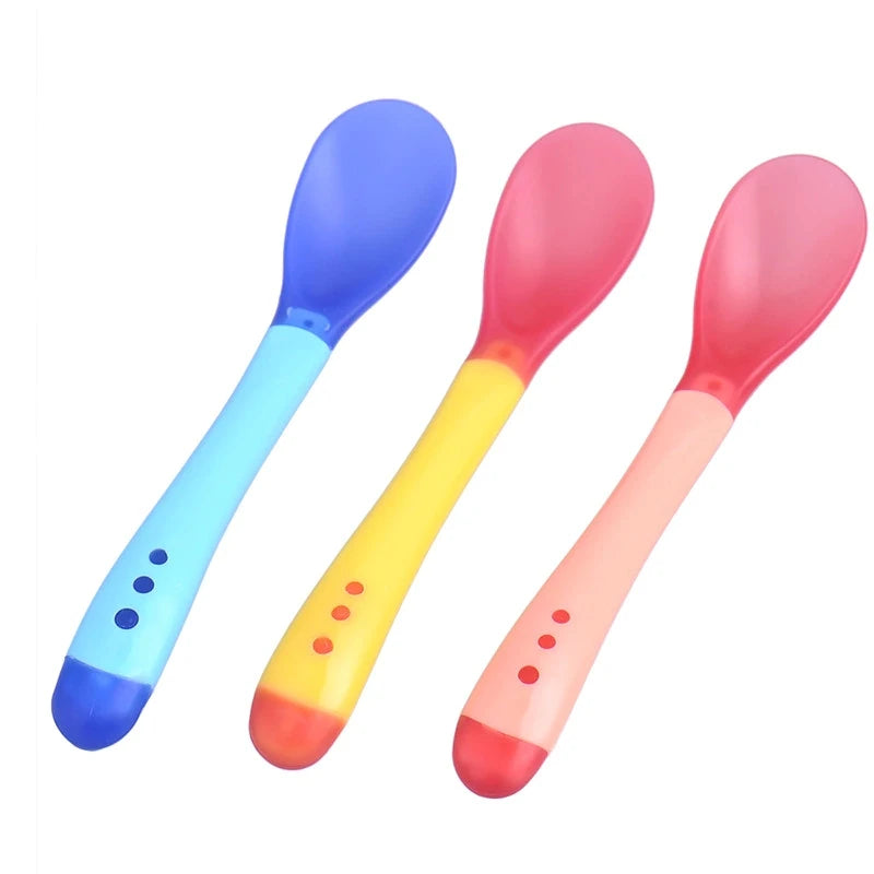 KEYBOX 3Pcs Baby Safety Silicone Temperature Sensing Spoon Set 3 PC Lot