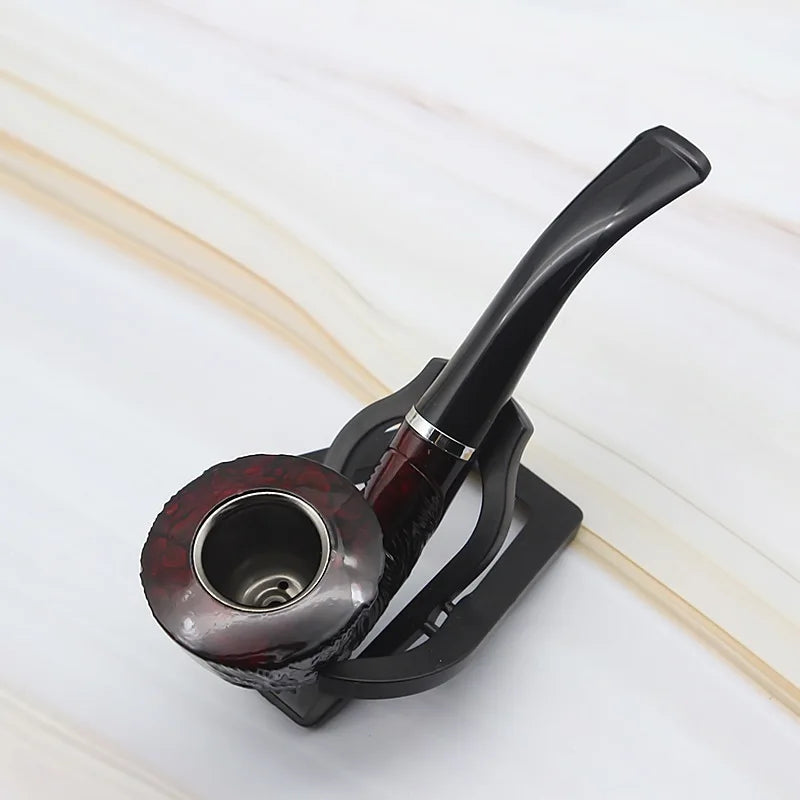 Pipa Incisa Curva Classica Con Bocchino Filtrante Per Tabacco