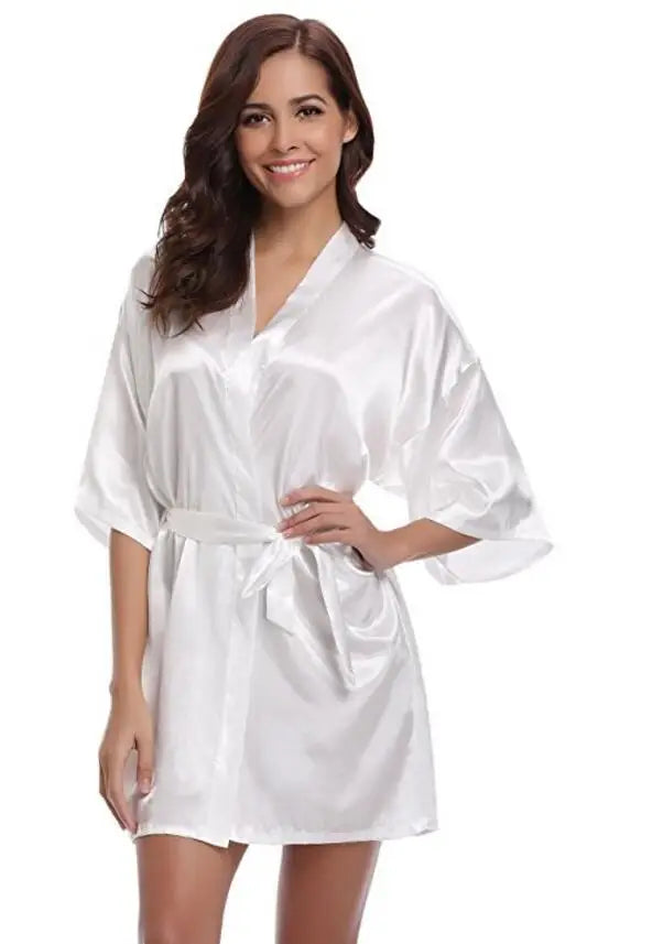 RB032 2018 Silk Kimono Robe Bathrobe - Women's Satin Bridesmaid Dressing Gown