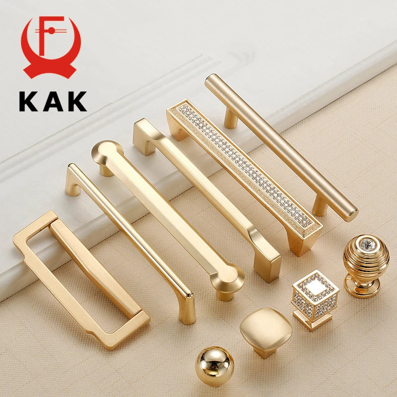 KAK Zinc Alloy Pearl Gold Cabinet Knobs and Door Handles