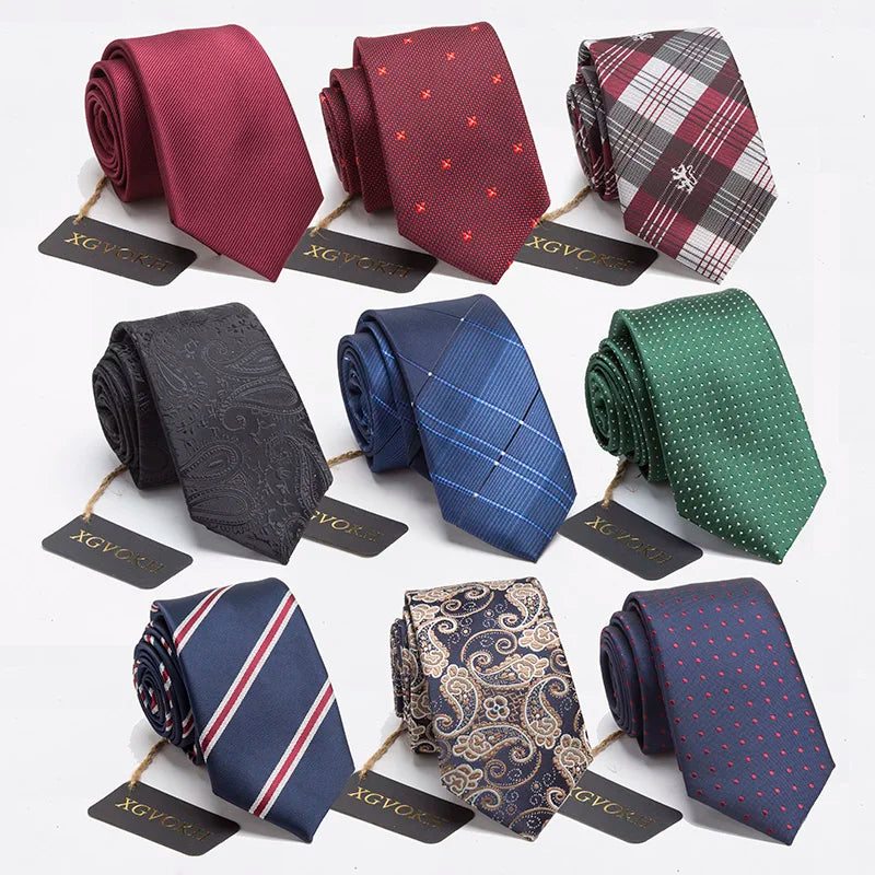 XGVOKH Striped Jacquard Woven Necktie for Men