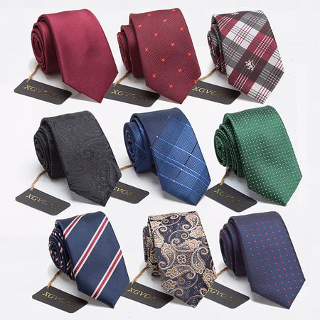 XGVOKH Striped Jacquard Woven Necktie for Men