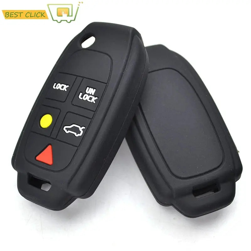 Silicone Car Key Case For Volvo XC90 S80 XC70 S60 V70 Cover Keyless Remote Fob Shell Skin Keyring Key Chain Holder Protector by InterCyprus Trading Ltd