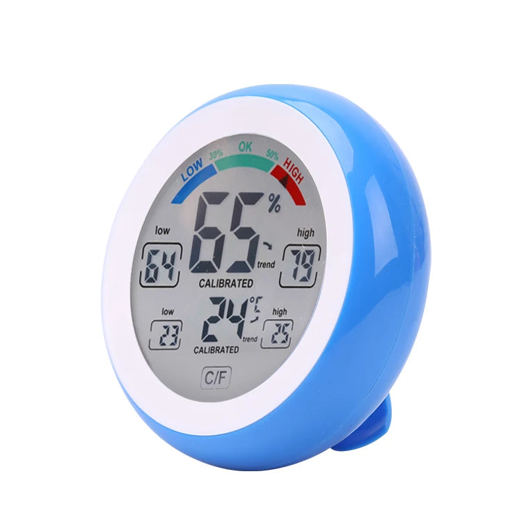 Digital Thermometer Hygrometer Mini - Compact Indoor Sensor Blue