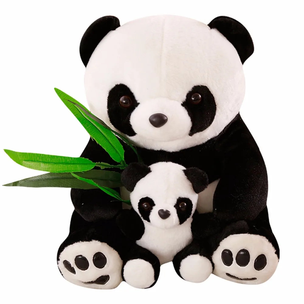Adorable Plush Mother and Son Panda Toy
