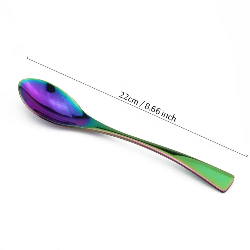 Rainbow Dinnerware Set &ndash; Colorful Mirror Finish Stainless Steel Cutlery DINNER SPOON