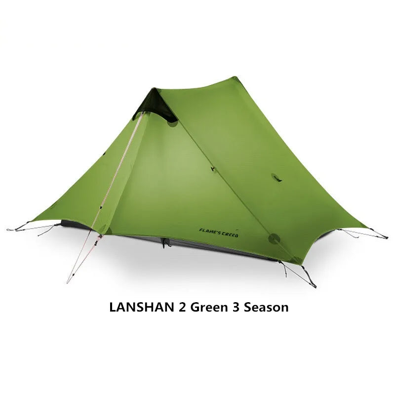 FLAME'S CREED LanShan Ultralight 2-Person 3-Season Camping Tent Green 2P 3 Season