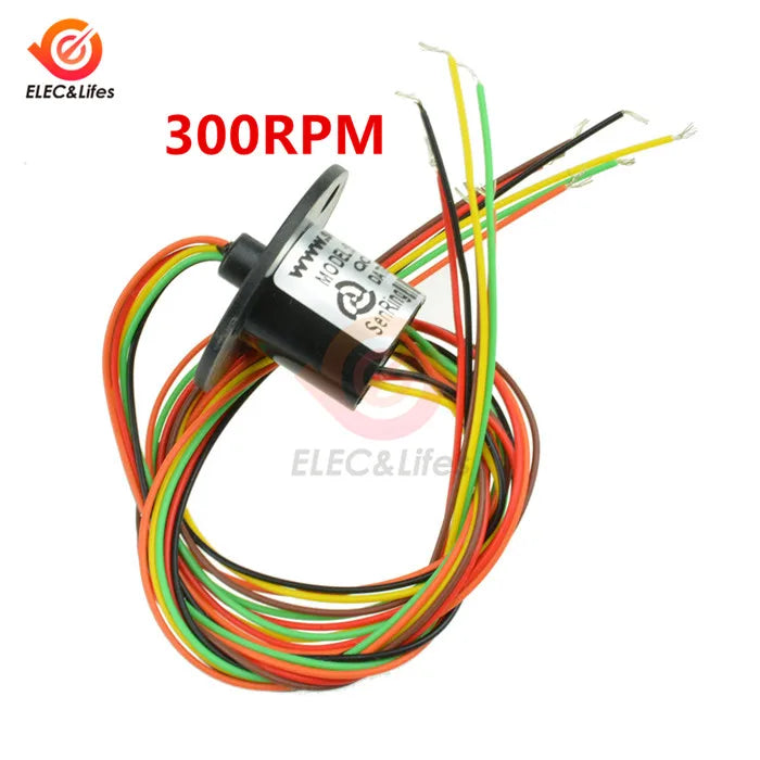 6 Wire Capsule Slip Ring - AC 220V 240V Compatible Version 300RPM