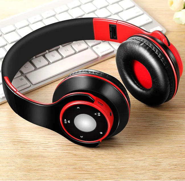 AYVVPI Bluetooth 5.0 Headphones With Mic &ndash; 20h Battery Life Red