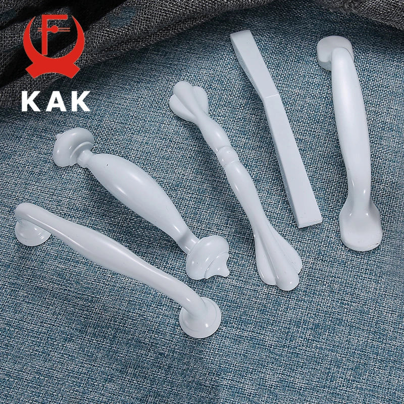 KAK White Aluminium Cabinet Handles 64/96/128mm Cupboard