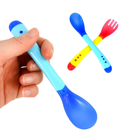 KEYBOX 3Pcs Baby Safety Silicone Temperature Sensing Spoon Set