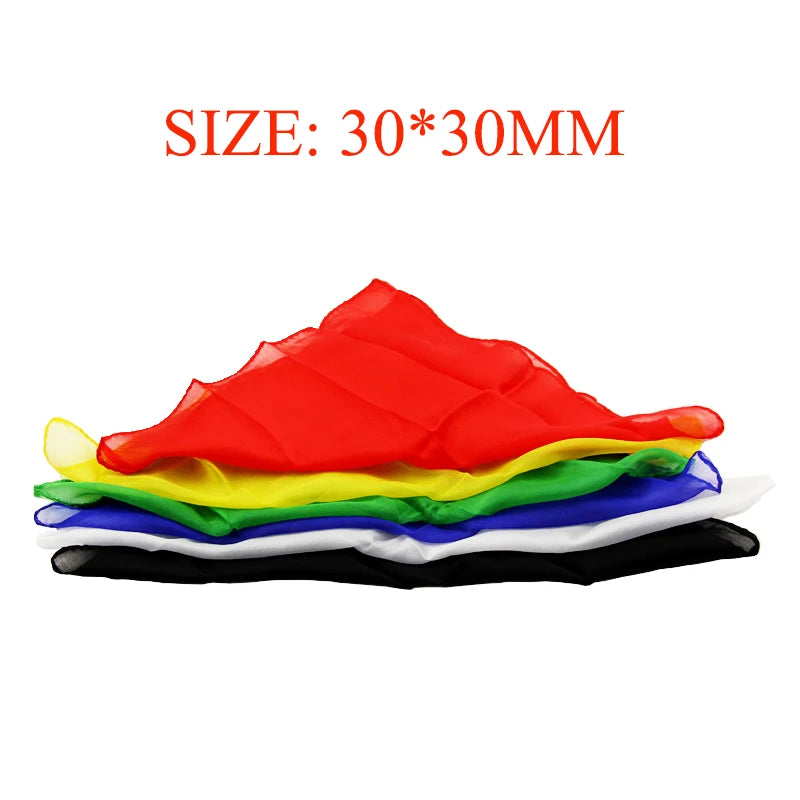 Lenços de Seda Coloridos para Truques de Mágica 30x30cm Conjunto de 6