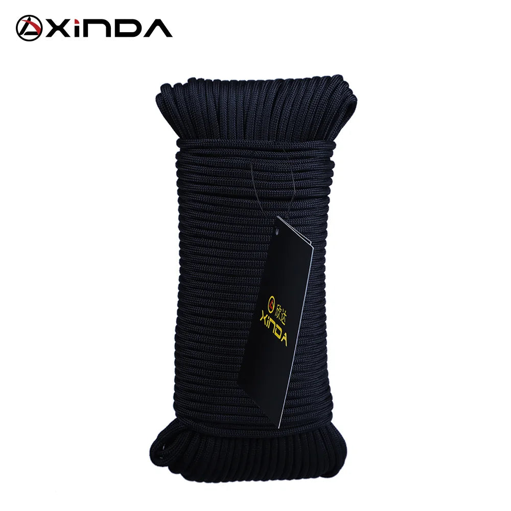 Xinda Catch Rope Mountaineering &ndash; 9 Core Life Saving Rope Black-50m