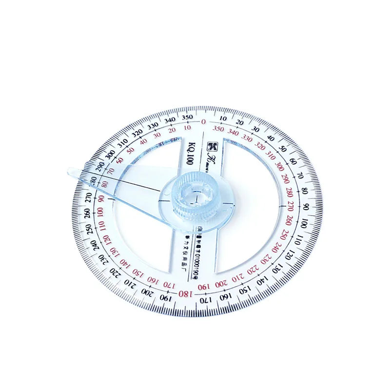 360 Degree Plastic Protractor Ruler with Swing Arm - Light Blue