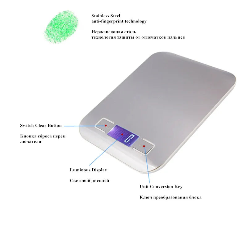 5KG 1g Stainless Steel Kitchen Scale &ndash; 1g Precision