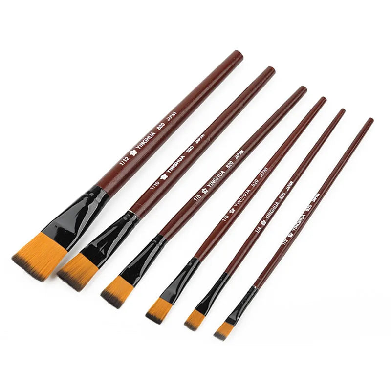 6Pcs Nylon Hair Wooden Handle Brush Set &ndash; Smooth Stroke Default Title