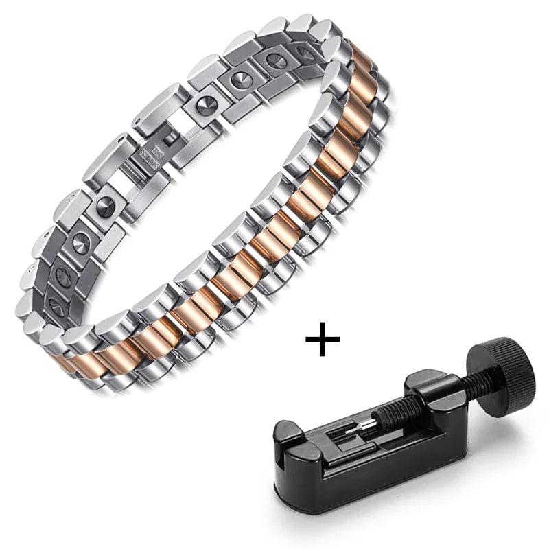 RainSo 99.999% Pure Germanium Magnetic Bracelet for Couples Women Bracelet Tool