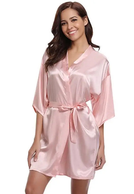 RB032 2018 Silk Kimono Robe Bathrobe - Women's Satin Bridesmaid Dressing Gown