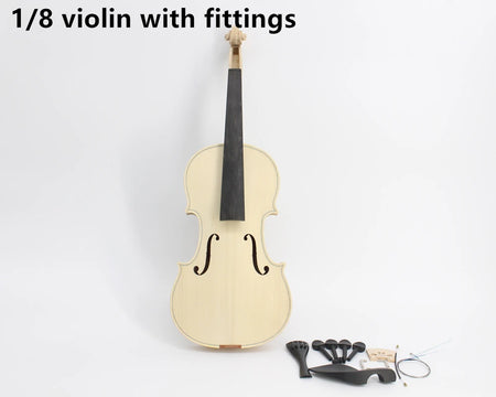 UV01 Violino Unfinished White Violin &ndash; Handcrafted Quality 1 8 with fittings
