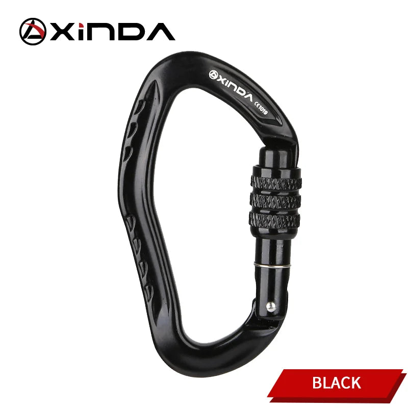 XINDA XD-8126N Ear Shaped Carabiner &ndash; 22KN Safety Lock Black