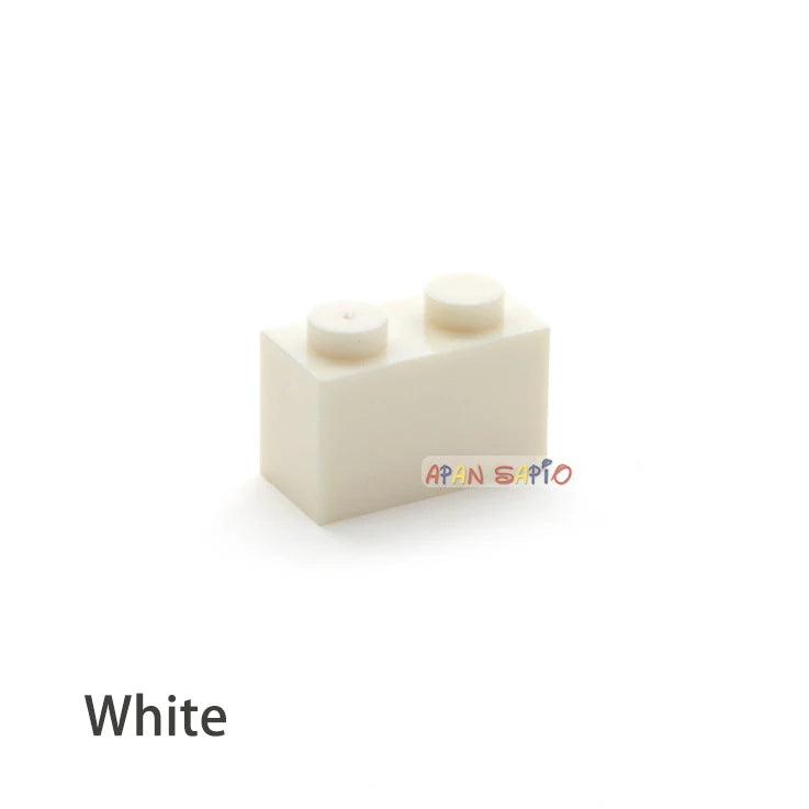 500pcs Thick 1x2 Dots DIY Blocks Bricks &ndash; Lego Compatible White 500pcs
