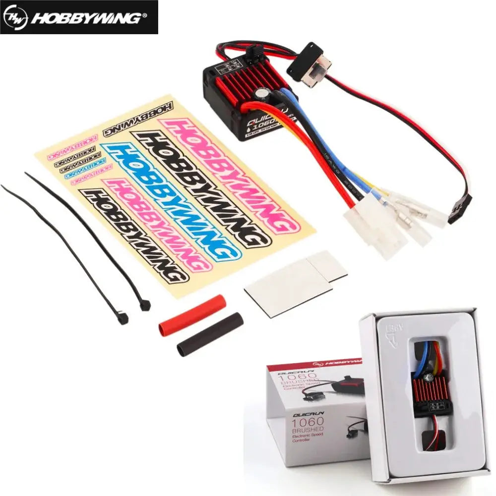 HobbyWing QuicRun 1060 60A Brushed Electronic Speed Controller ESC For 1:10 RC Car Waterproof For RC Car by InterCyprus Trading Ltd