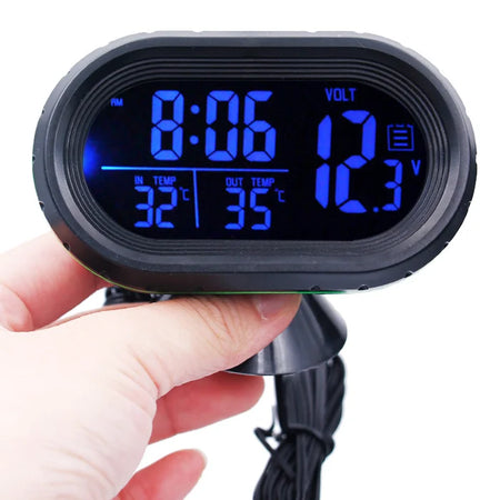 Digital Car Thermometer &ndash; Dual Display Freeze Alert BLUE