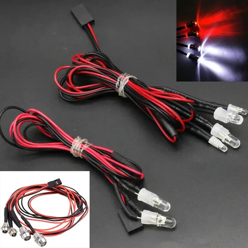 2 / 4 / 6 / 8 Lights 70cm Lenght RC LED Night Headlamps Headlights 3/5mm LED Light for Model Drift Crawler Car For RC Car by InterCyprus Trading Ltd