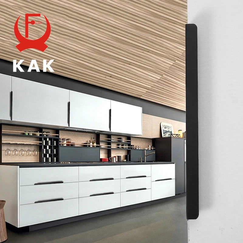 KAK Черные Скрытые Ручки Для Шкафа Цинковый Сплав 5 Шт 96мм