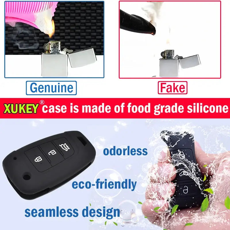 Silicone Car Key Case For Toyota Aqua Ractis Vitz RAV4 HiAce Land Cruiser Cover Keyless Remote Fob Shell Jacket Sleeve Protector by InterCyprus Trading Ltd