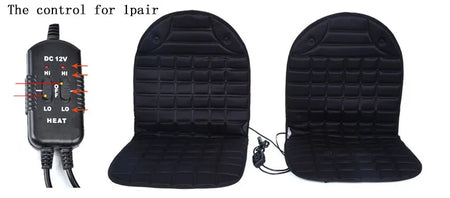Heated Car Seat Cover - Universal Electric Cushion for Winter 12v black 1pair / CHINA