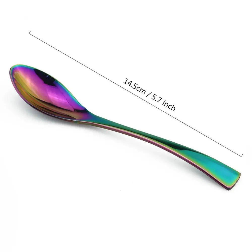 Rainbow Dinnerware Set &ndash; Colorful Mirror Finish Stainless Steel Cutlery TEASPOON
